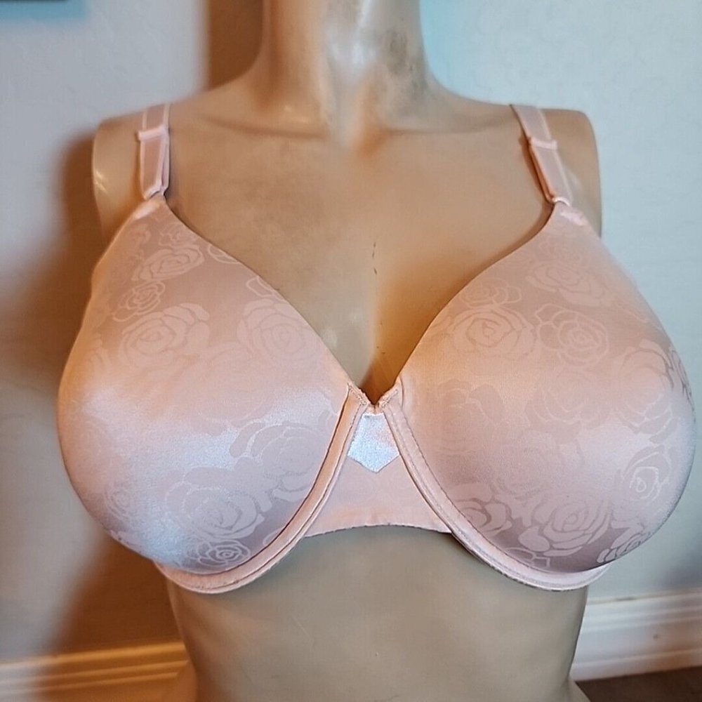 Olga Bra 40C Pink Underwire Lightly Lined  GB2561A Floral Satin